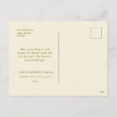 ヴィンテージ金ゴールドクリスマスパーティー冬のシーン シーズンポストカード (裏面)