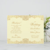 ヴィンテージ金ゴールドクリームエレガント折り結婚式 プログラム (スタンド正面)