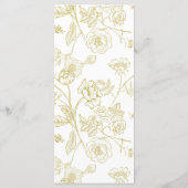 ヴィンテージ金ゴールドクレストモノグラムフローラ結婚ズ メニュー (裏面)