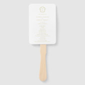 ヴィンテージ金ゴールドクレストモノグラム結婚式 プログラム ハンドファン (正面)