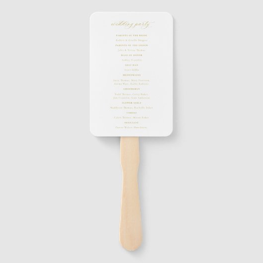 ヴィンテージ金ゴールドクレストモノグラム結婚式 プログラム ハンドファン (裏面)