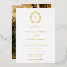 ヴィンテージ金ゴールドクレストモノグラ結婚ムの写真