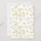 ヴィンテージ金ゴールドクレスト結婚式レセプションテーブル サンキューカード (裏面)