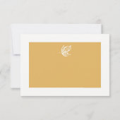 ヴィンテージ金ゴールドグリッターバタフライウェディングRSVP 出欠カード (裏面)