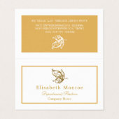 ヴィンテージ金ゴールドグリッターバタフライダブルロイヤリティ 名刺 (外部フラット)