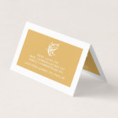 ヴィンテージ金ゴールドグリッターバタフライダブルロイヤリティ 名刺 (裏面)