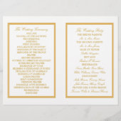 ヴィンテージ金ゴールドグリッターバタフライ結婚式 プログラム (裏面)