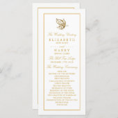 ヴィンテージ金ゴールドグリッターバタフライ結婚式 プログラム (正面/裏面)