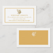 ヴィンテージ金ゴールドグリッターバタフ結婚ィーのウェブサイト エンクロージャーカード (正面/裏面)