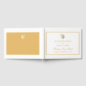 ヴィンテージ金ゴールドグリッターバタフ結婚ィーズ ゲストブック (全面)