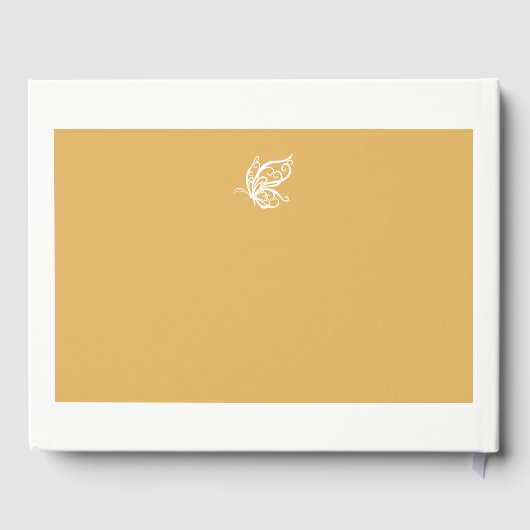 ヴィンテージ金ゴールドグリッターバタフ結婚ィーズ ゲストブック (裏面)