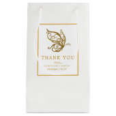 ヴィンテージ金ゴールドグリッターバタフ結婚ィーズ スモールペーパーバッグ (正面)