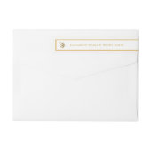 ヴィンテージ金ゴールドグリッターバタフ結婚ィーズ ラップアラウンドラベル (裏面)