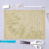 ヴィンテージ金ゴールドグリッターワイルドフラワースクリプトの切り離し 薄葉紙 (クラフト)