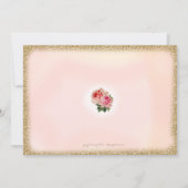 ヴィンテージ金ゴールドグリッター最初の誕生日バナー 招待状 (裏面)