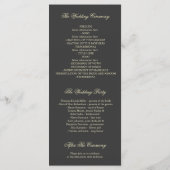 ヴィンテージ金ゴールドグリッター紙吹雪結婚式 プログラム (裏面)