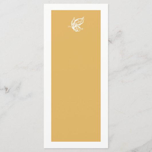 ヴィンテージ金ゴールドグリッター結婚バタフライのメニュー メニュー (裏面)