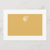 ヴィンテージ金ゴールドグリッター結婚バタフライ詳細 エンクロージャーカード (裏面)