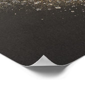 ヴィンテージ金ゴールドグリッター結婚フレームのウェルカムサイン ポスター (角)