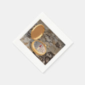 ヴィンテージ金ゴールドコンパスオンアンティーク海賊地図 スタンダードカクテルナプキン (角)