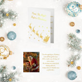 ヴィンテージ金ゴールドサンタトナカイ 箔カード