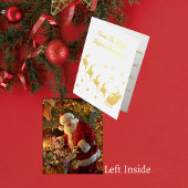 ヴィンテージ金ゴールドサンタトナカイ 箔カード