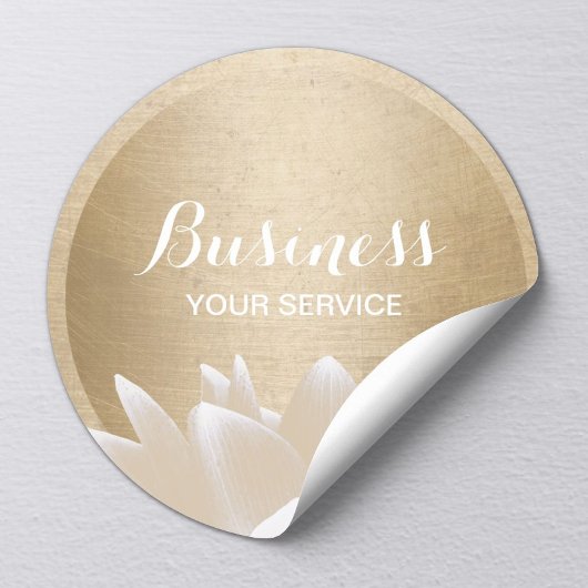 ヴィンテージ金ゴールドサークル蓮の花 ラウンドシール