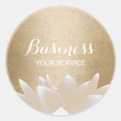 ヴィンテージ金ゴールドサークル蓮の花 ラウンドシール (正面)