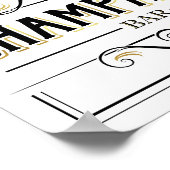 ヴィンテージ金ゴールドシャンパンバーサインプリント ポスター (角)