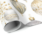 ヴィンテージ金ゴールドシルバーブラッククリスマスオーナメント ラッピングペーパー (ロールコーナー)