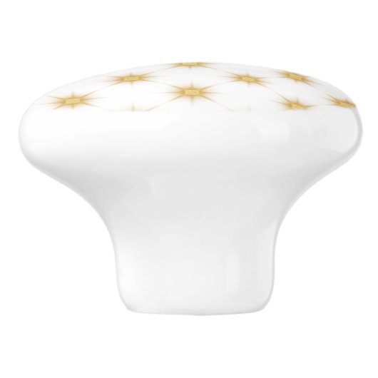 ヴィンテージ金ゴールドスターバストパターン（の模様が）あるデザイン セラミックノブ (側面)