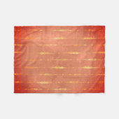 ヴィンテージ金ゴールドストライプのジンジャーパンプキンオレンジ秋 フリースブランケット (正面(横))