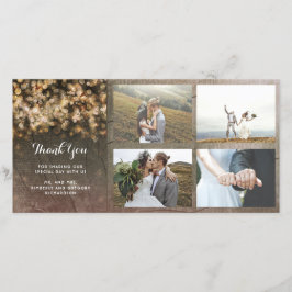 ヴィンテージ金ゴールドストリングラ素朴イトウッド結婚ズ サンキューカード