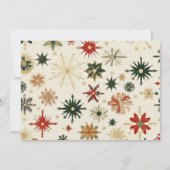 ヴィンテージ金ゴールドスノーフレーク写真フラットホリデーカード シーズンカード (裏面)