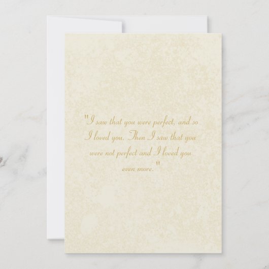 ヴィンテージ金ゴールドスパークルロセッテオンクリームウェディング 招待状 (裏面)