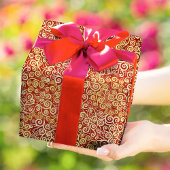 ヴィンテージ金ゴールドスワーズパターンテラエレガントコッタ ラッピングペーパー