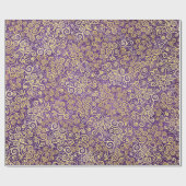 ヴィンテージ金ゴールドスワーズパターンラグジュアリーパープルアメジスト ラッピングペーパー (フラット)