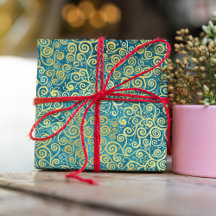 ヴィンテージ金ゴールドスワーズパターンラグジュアリーボホクラシー