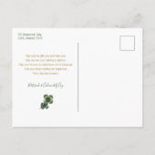 ヴィンテージ金ゴールドセントパトリックの日シャムロック シーズンポストカード (裏面)