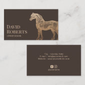 ヴィンテージ金ゴールドタイポグラフィエレガントブラウン 名刺 (正面/裏面)