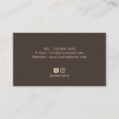 ヴィンテージ金ゴールドタイポグラフィエレガントブラウン 名刺 (裏面)