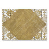 ヴィンテージ金ゴールドダマスクとホワイトウッド結婚ズ テーブルナンバー (裏面)