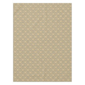 ヴィンテージ金ゴールドダマスクオンカーキ テーブルクロス (正面)