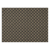 ヴィンテージ金ゴールドダマスクオンブラック テーブルクロス (正面(横))