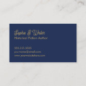 ヴィンテージ金ゴールドダマスク歴史小説作家 名刺 (裏面)