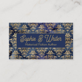 ヴィンテージ金ゴールドダマスク歴史小説作家 名刺