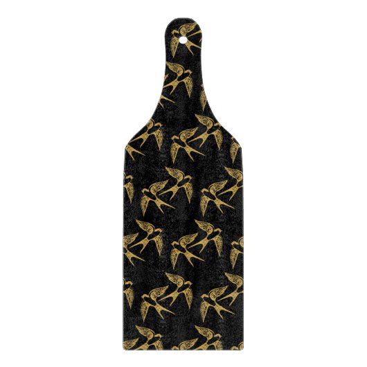 ヴィンテージ金ゴールドツバメパターン カッティングボード (正面)