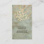 ヴィンテージ金ゴールドツリーウェルネス&スパセラピーブロンズ 名刺 (裏面)