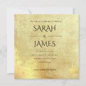 ヴィンテージ金ゴールドテクスチャ結婚式招待状 招待状 (正面)