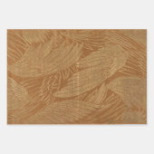 ヴィンテージ金ゴールドテラコッタブロケード ラッピングペーパーシート (正面)